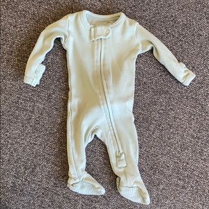 SpearmintLOVE Loved Baby footed romper, seafoam